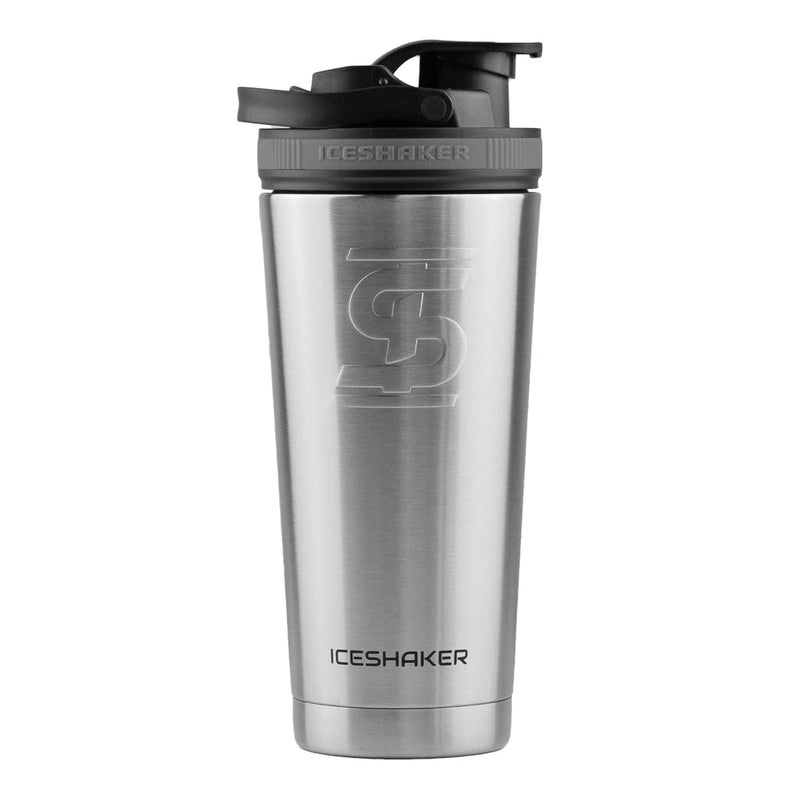 Ice Shaker زجاجة مياه معزولة من الفولاذ المقاوم للصدأ سعة 770 مل مع كوب خلط البروتين - تحمل الثلج لأكثر من 30 ساعة كما هو موضح في Shark Tank - Image 1